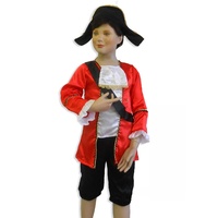 Red Pirate Captain Costume Size 5-7 Dress Ups