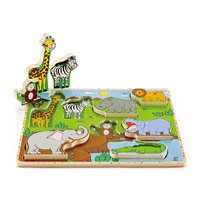 Hape Wild Animals Stand Up Wooden Jigsaw Peg Puzzle