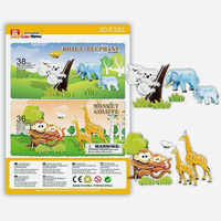 3D Cardboard Puzzle Animal Mums And Babies