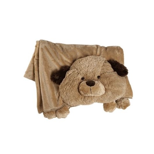 Kids Blanket With Soft Toy Pillow Puppy Dog
