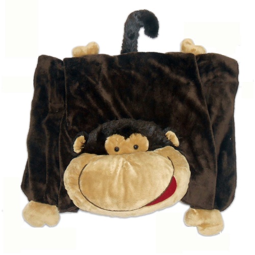 Kids Blanket With Monkey Soft Toy Pillow Pet